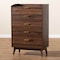 Baxton Studio Lena Mid-Century Walnut Brown Finished 5-Drawer Wood Chest 157-9535 - alternate 8